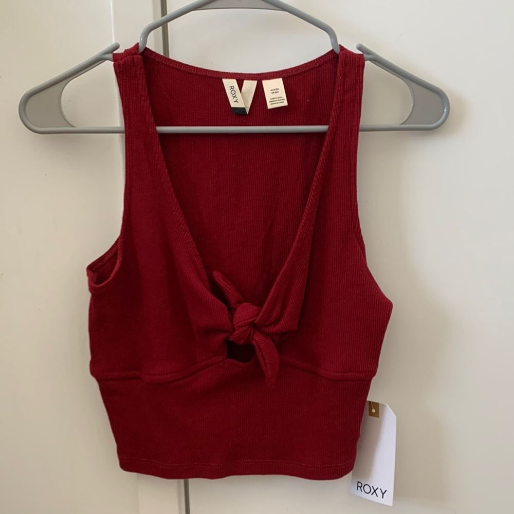 Women’s Roxy Red V Neck Crop Top